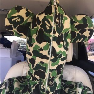 A bathing ape B@rebrick full zip hoodie green camo